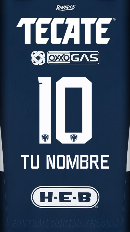 Camiseta Monterrey 2024/2025 número 10 tu nombre