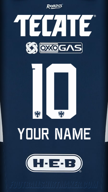 Monterrey 2024/2025 shirt number 10 your name