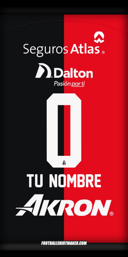 Camiseta Atlas 2024/2025 -  tu nombre - 0