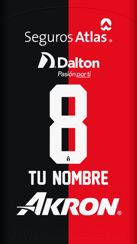 Jersey Atlas 2024/2025 número 8 tu nombre