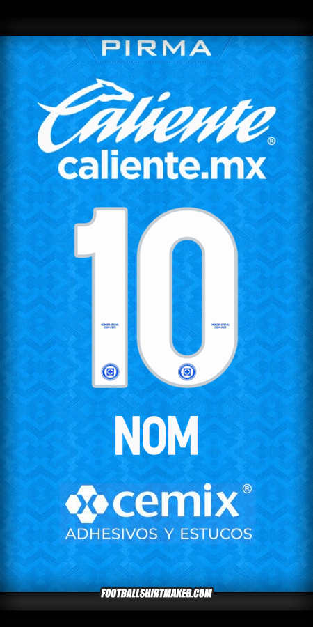 Maillot Cruz Azul 2024/2025 -  nom - 10
