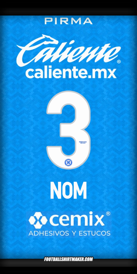 Maillot Cruz Azul 2024/2025 -  nom - 3