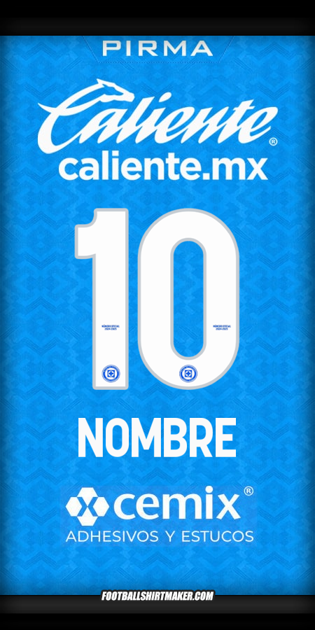 Camiseta Cruz Azul 2024/2025 -  nombre - 10