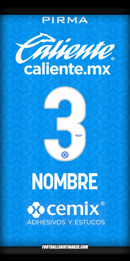Camiseta Cruz Azul 2024/2025 -  nombre - 3