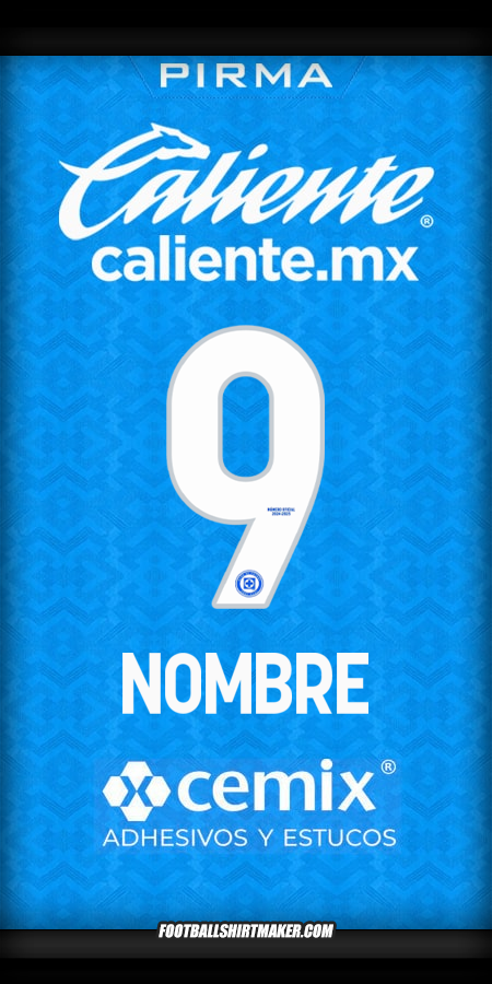 Jersey Cruz Azul 2024/2025 -  nombre - 9