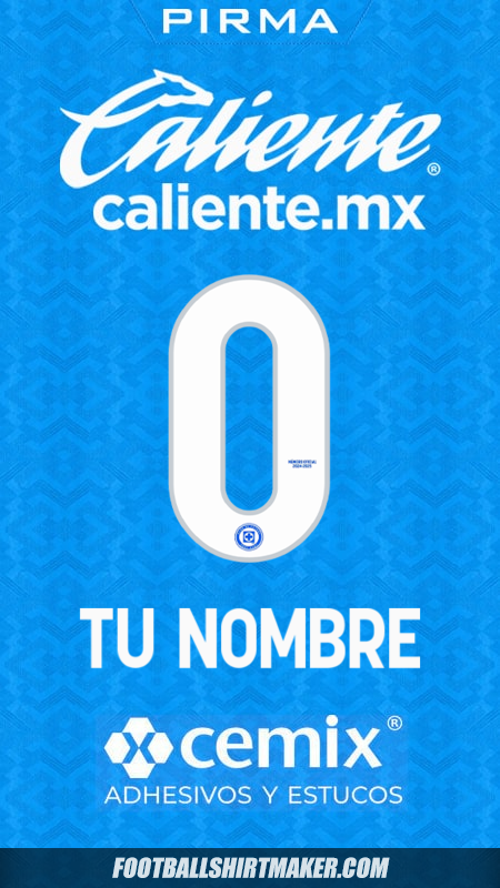 Camiseta Cruz Azul 2024/2025 -  tu nombre - 0