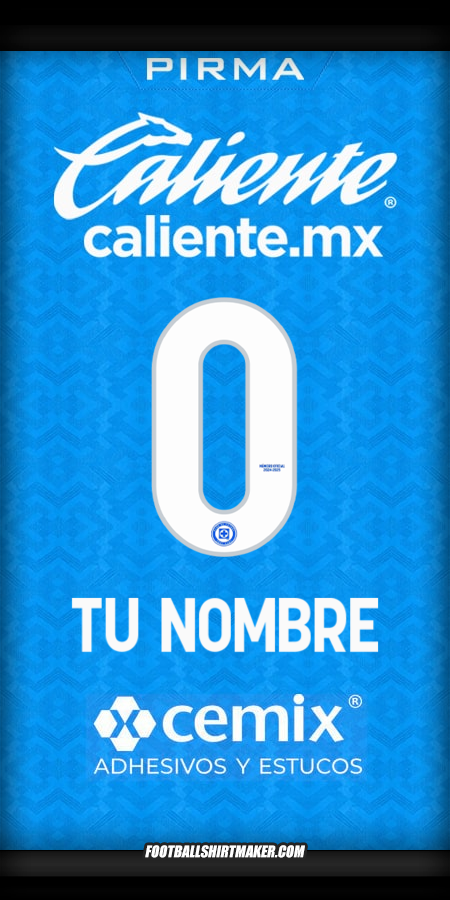 Camiseta Cruz Azul 2024/2025 -  tu nombre - 0