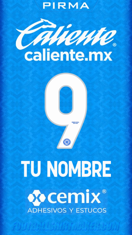 Jersey Cruz Azul 2024/2025 número 9 tu nombre