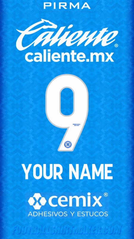 Cruz Azul 2024/2025 jersey number 9 your name