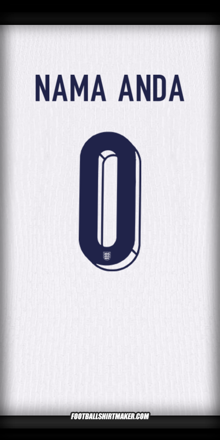 Jersey Inggris 2024 -  nama anda - 0