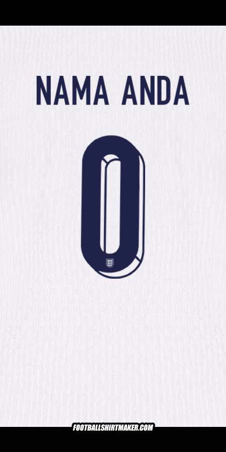 Jersey Inggris 2024 -  nama anda - 0