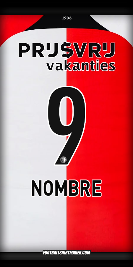 Jersey Feyenoord Rotterdam 2024/2025 -  nombre - 9