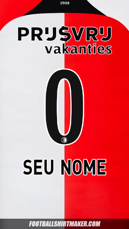 Camisa Feyenoord Rotterdam 2024/2025 -  seu nome - 0