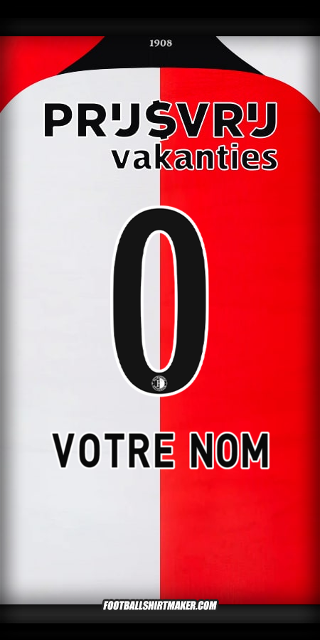 Maillot Feyenoord Rotterdam 2024/2025 -  votre nom - 0