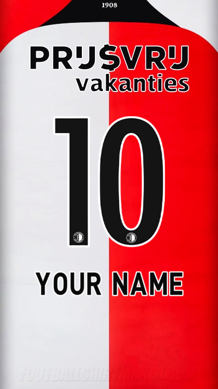 Feyenoord Rotterdam 2024/2025 shirt number 10 your name