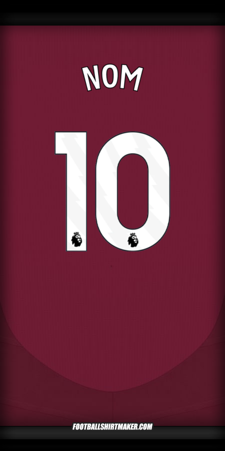Maillot Aston Villa FC 2024/2025 -  nom - 10