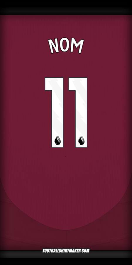 Maillot Aston Villa FC 2024/2025 -  nom - 11