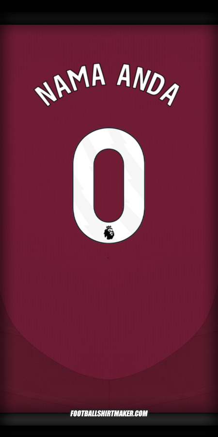 Jersey Aston Villa FC 2024/2025 -  nama anda - 0