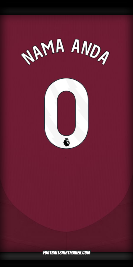 Jersey Aston Villa FC 2024/2025 -  nama anda - 0