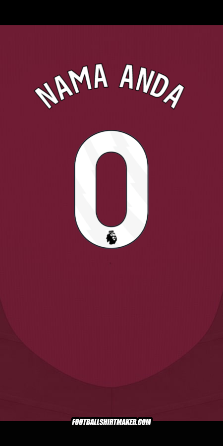 Jersey Aston Villa FC 2024/2025 -  nama anda - 0