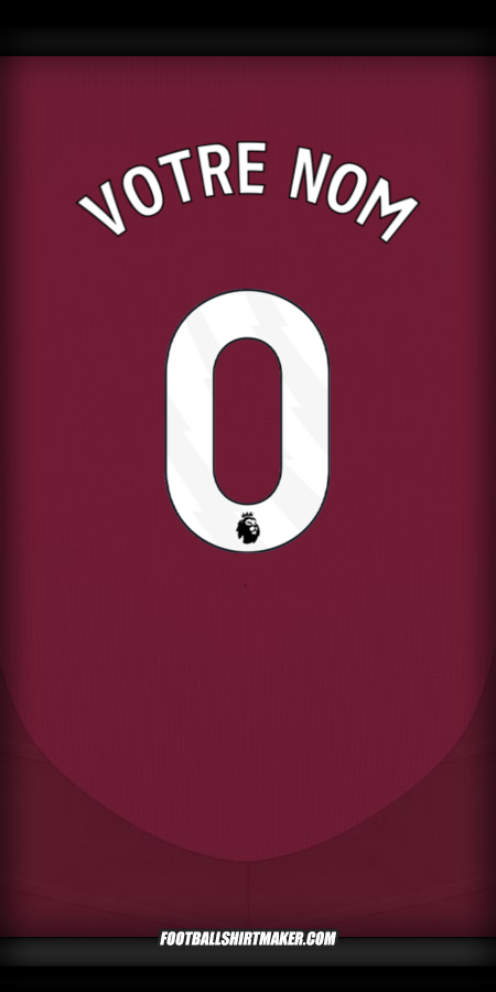 Maillot Aston Villa FC 2024/2025 -  votre nom - 0