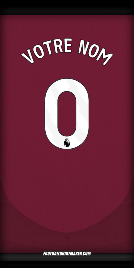 Maillot Aston Villa FC 2024/2025 -  votre nom - 0