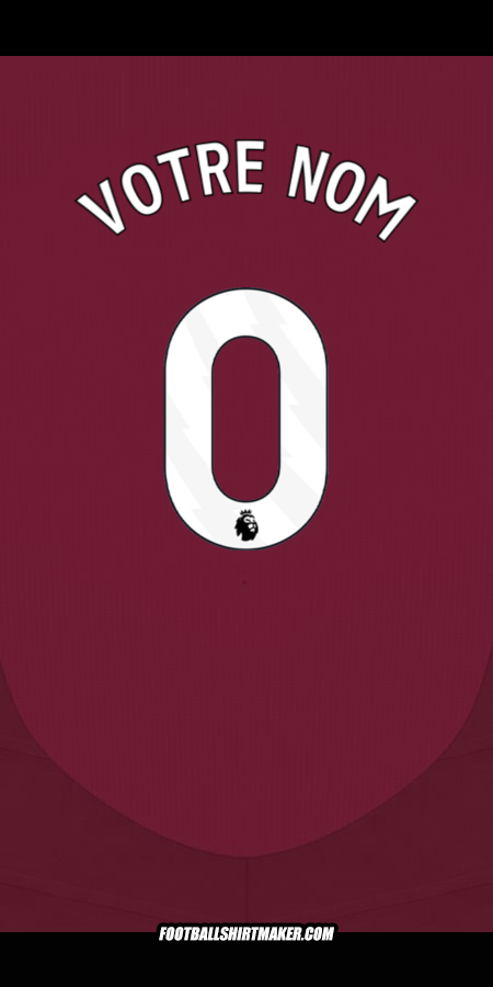 Maillot Aston Villa FC 2024/2025 -  votre nom - 0