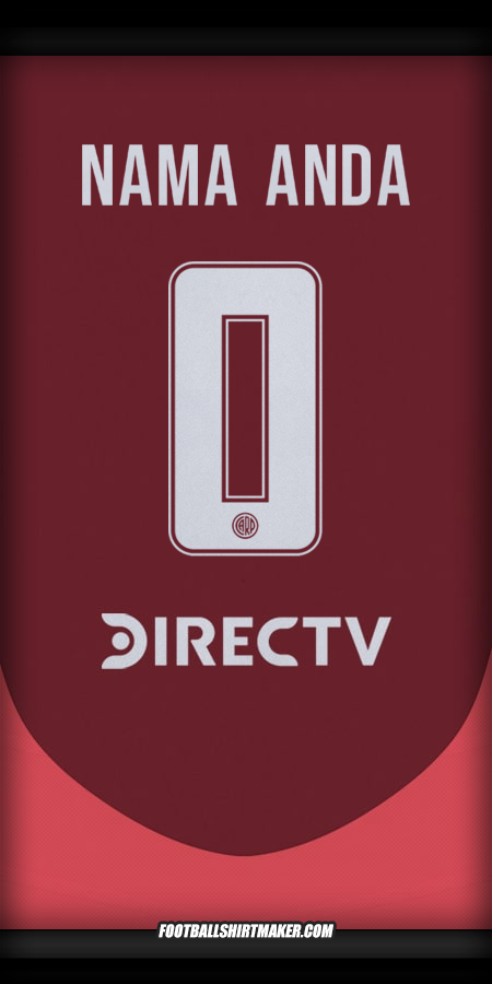 Jersey River Plate 2024/2025 II -  nama anda - 0