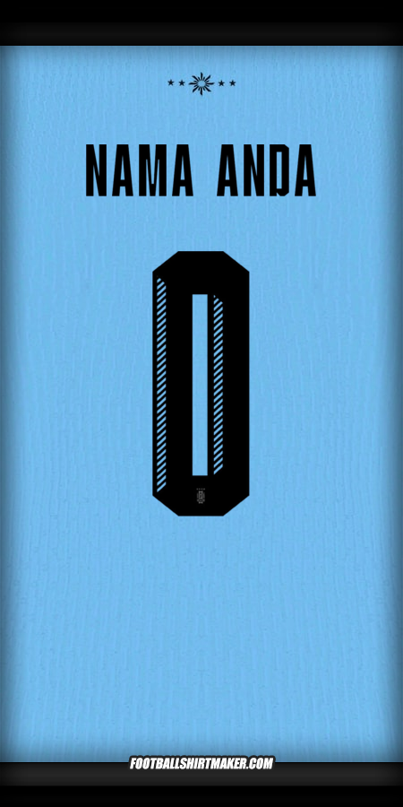 Jersey Uruguay 2024 -  nama anda - 0