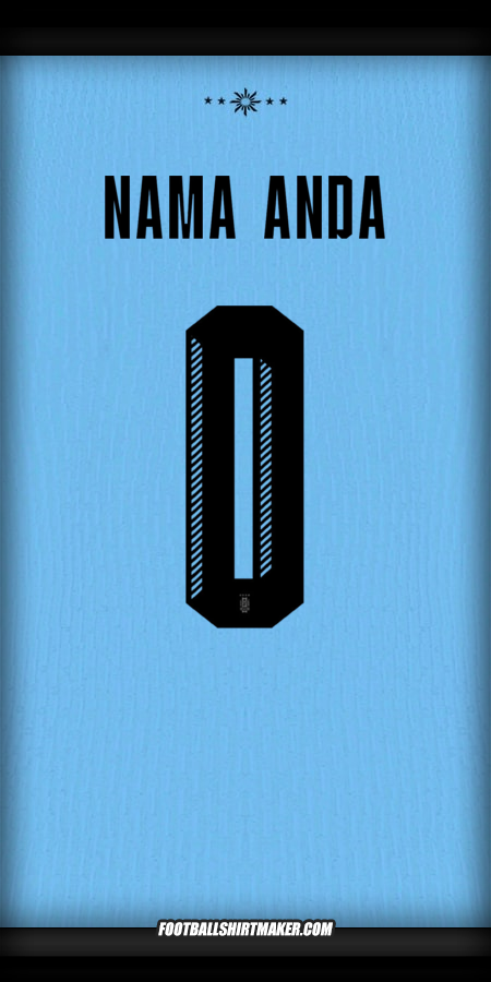 Jersey Uruguay 2024 -  nama anda - 0