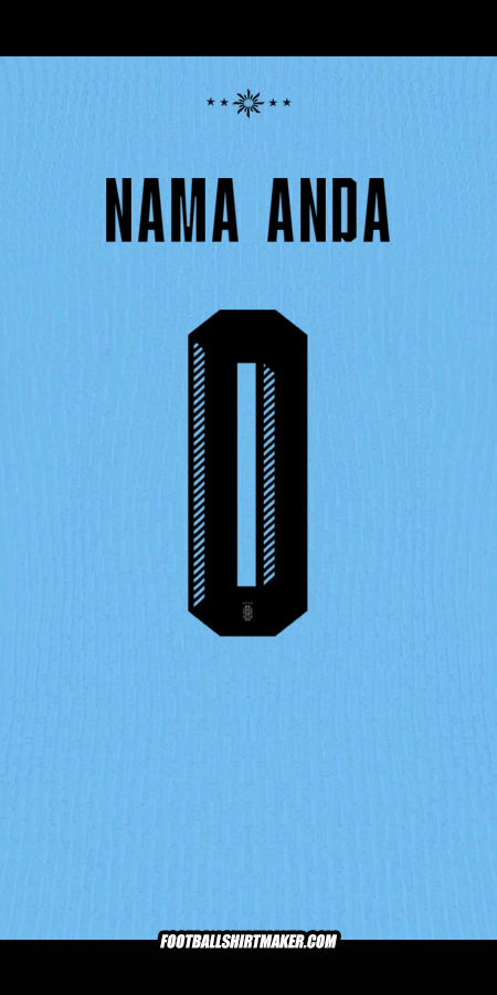 Jersey Uruguay 2024 -  nama anda - 0