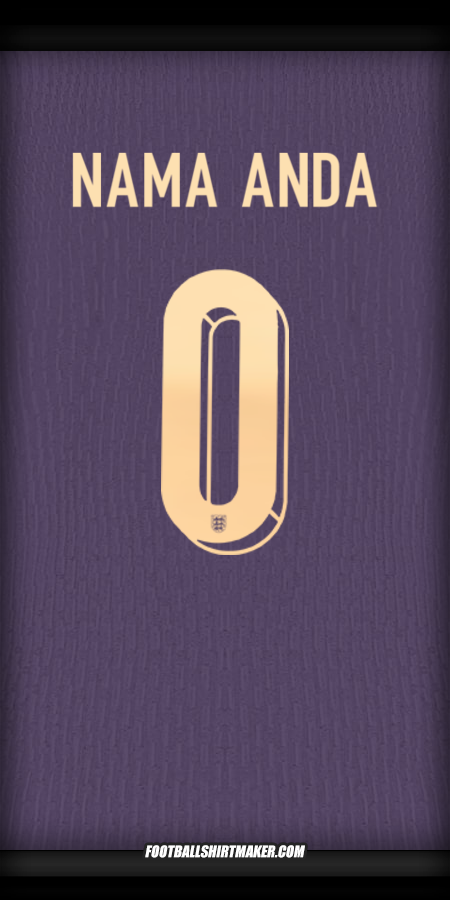 Jersey Inggris 2024 Alternatif -  nama anda - 0