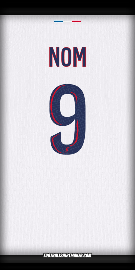 Maillot Paris Saint Germain 2024/2025 Extérieur -  nom - 9