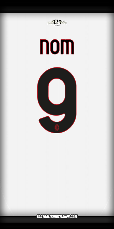 Maillot AC Milan 2024/2025 Extérieur -  nom - 9
