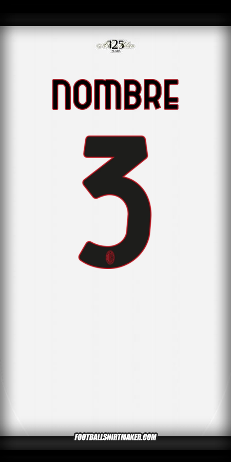 Jersey AC Milan 2024/2025 Visita -  nombre - 3