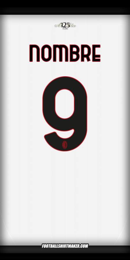 Jersey AC Milan 2024/2025 Visita -  nombre - 9