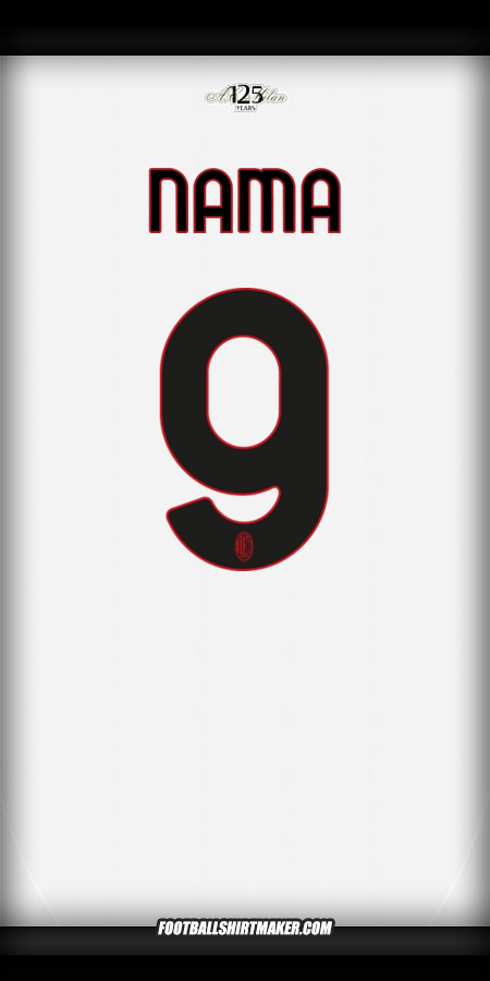 Jersey AC Milan 2024/2025 Alternatif -  nama - 9