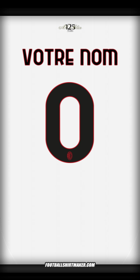Maillot AC Milan 2024/2025 Extérieur -  votre nom - 0