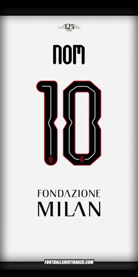 Maillot AC Milan Cup 2024/2025 Extérieur -  nom - 10