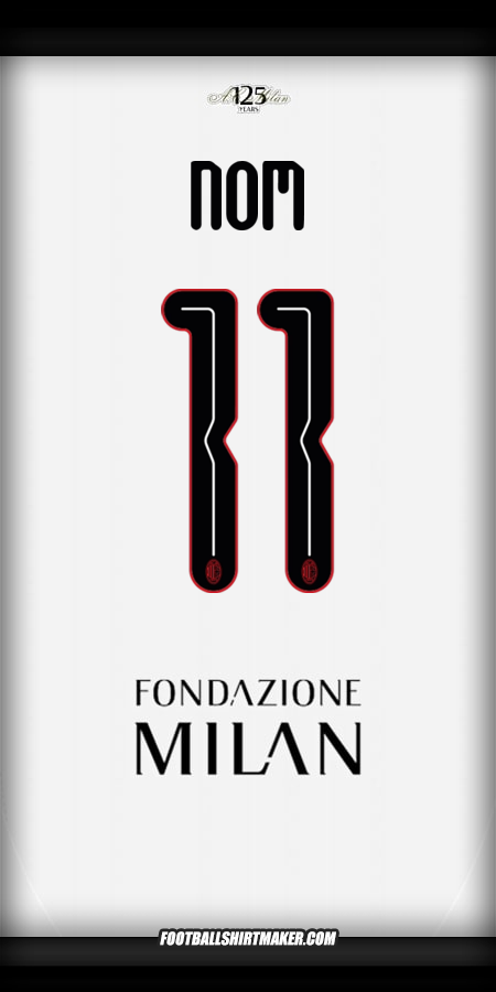 Maillot AC Milan Cup 2024/2025 Extérieur -  nom - 11