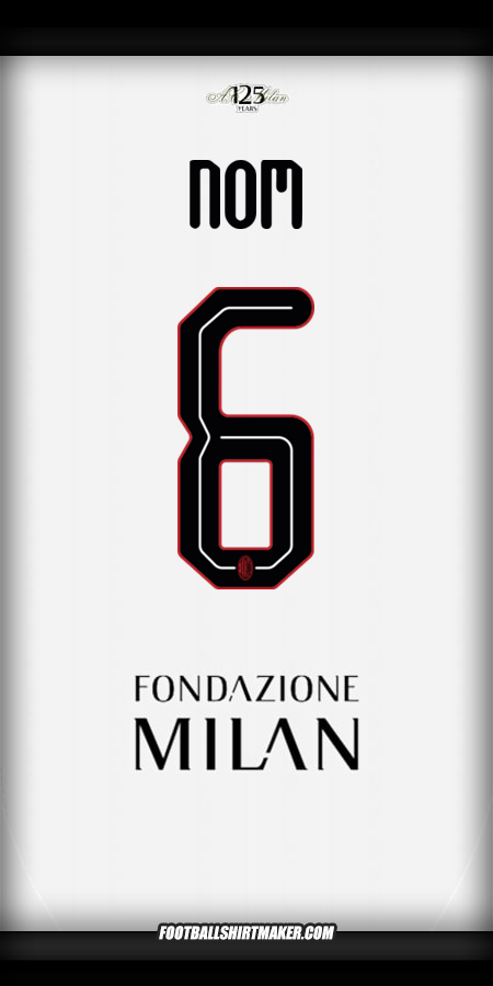 Maillot AC Milan Cup 2024/2025 Extérieur -  nom - 6