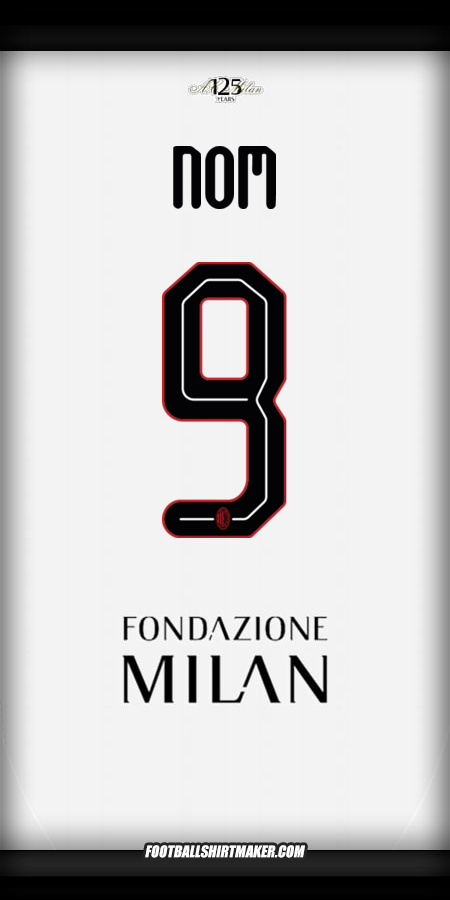 Maillot AC Milan Cup 2024/2025 Extérieur -  nom - 9