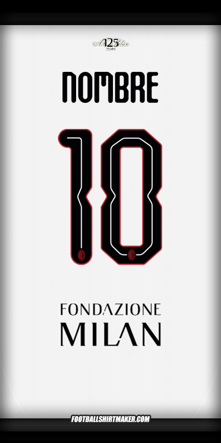 Camiseta AC Milan Cup 2024/2025 Visita -  nombre - 10