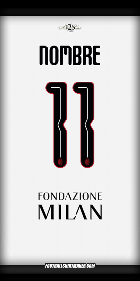 Jersey AC Milan Cup 2024/2025 Visita -  nombre - 11