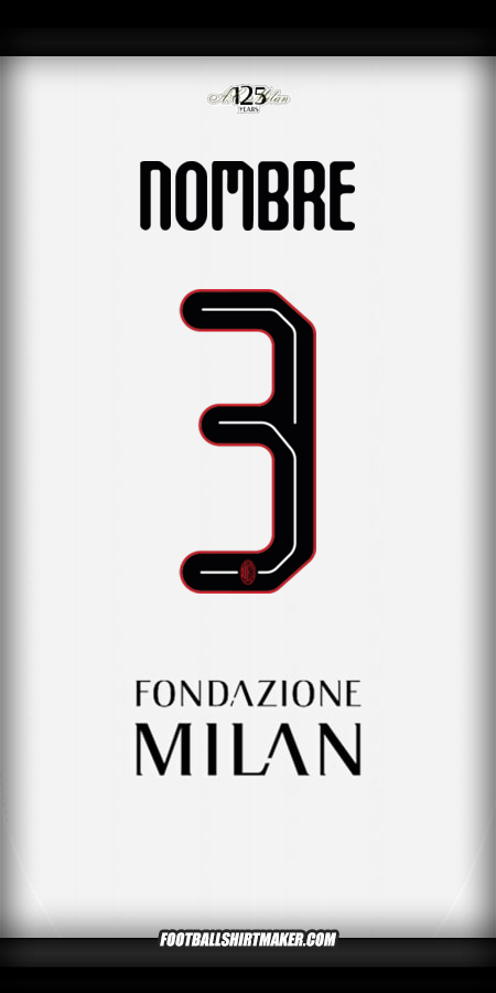 Jersey AC Milan Cup 2024/2025 Visita -  nombre - 3