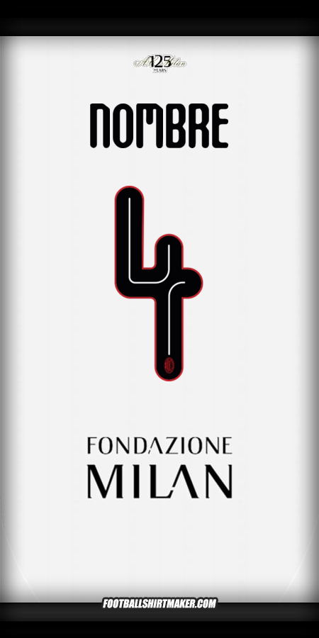 Jersey AC Milan Cup 2024/2025 Visita -  nombre - 4