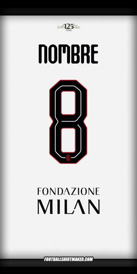Camiseta AC Milan Cup 2024/2025 Visita -  nombre - 8