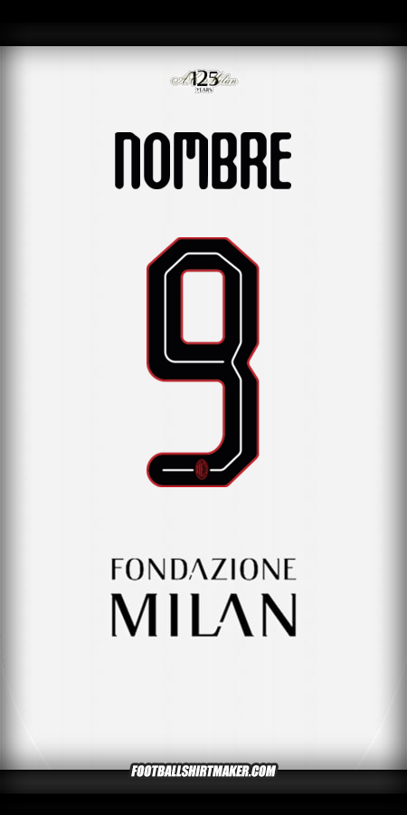 Jersey AC Milan Cup 2024/2025 Visita -  nombre - 9