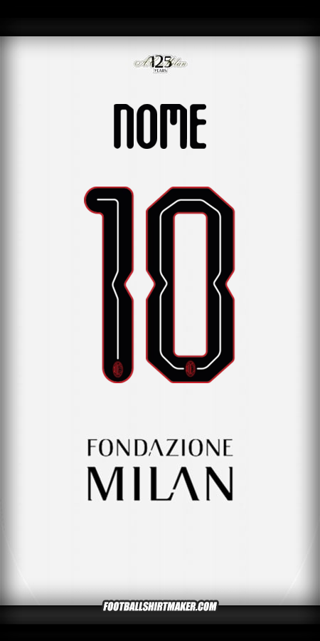 Maglia AC Milan Cup 2024/2025 Seconda -  nome - 10