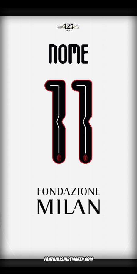Camisola AC Milan Cup 2024/2025 Alternativa -  nome - 11